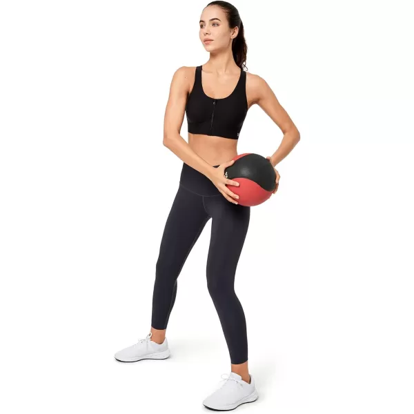 Yvette Seamless Post Surgery Sports Bra  Medium Support Zip BraWireless SupportiveComfortableBlack