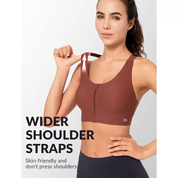 Yvette Seamless Post Surgery Sports Bra  Medium Support Zip BraWireless SupportiveComfortableBurgundy