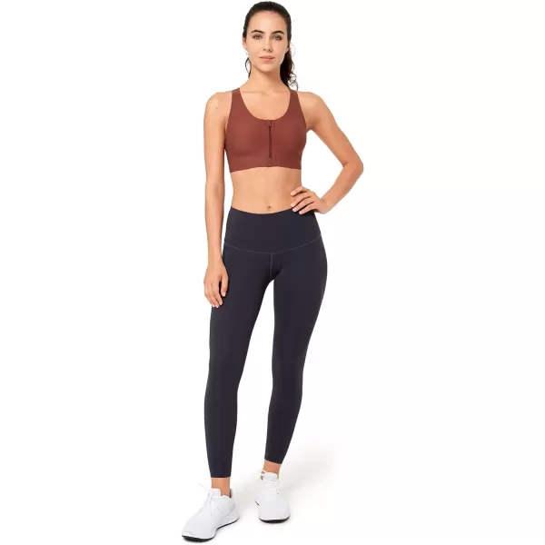 Yvette Seamless Post Surgery Sports Bra  Medium Support Zip BraWireless SupportiveComfortableBurgundy