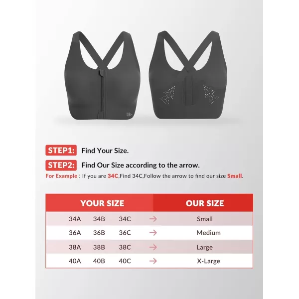 Yvette Seamless Post Surgery Sports Bra  Medium Support Zip BraWireless SupportiveComfortableGrey