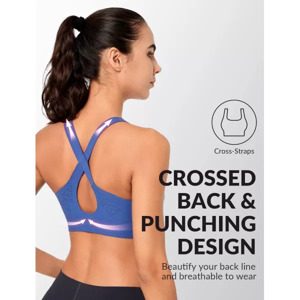 Yvette Seamless Post Surgery Sports Bra  Medium Support Zip BraWireless SupportiveComfortableRoyal Blue