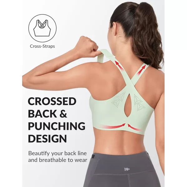 Yvette Seamless Sports Bras for Women Invisible Wireless Everyday Comfort Sleep Bra Cross Back BralettesGreen