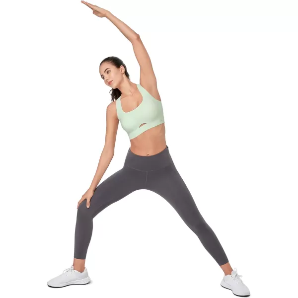 Yvette Seamless Sports Bras for Women Invisible Wireless Everyday Comfort Sleep Bra Cross Back BralettesGreen