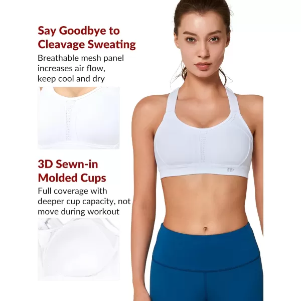 Yvette Sports Bra High Impact Adjustable Criss Cross Back Full Support for Large Bust No Bounce WhiteYvette Sports Bra High Impact Adjustable Criss Cross Back Full Support for Large Bust No Bounce White