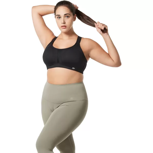 Yvette Sports Bra High Impact Adjustable Criss Cross Back Full Support for Large Bust No BouncePink