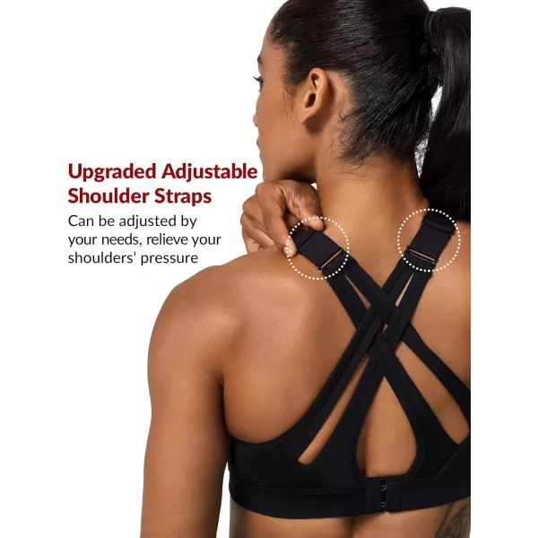 Yvette Sports Bra High Impact Adjustable Criss Cross Back Full Support for Large Bust No BounceYvette Sports Bra High Impact Adjustable Criss Cross Back Full Support for Large Bust No Bounce