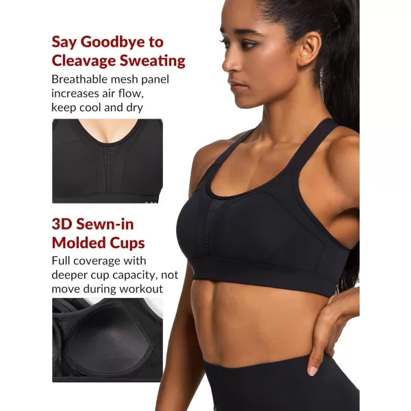 Yvette Sports Bra High Impact Adjustable Criss Cross Back Full Support for Large Bust No BounceYvette Sports Bra High Impact Adjustable Criss Cross Back Full Support for Large Bust No Bounce