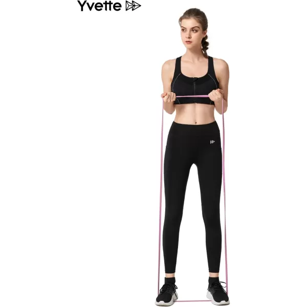 Yvette Sports Bras for Women High Impact Racerback Workout Sports Bra High Support for Large Bust Plus SizeBlack New  Front Zipper