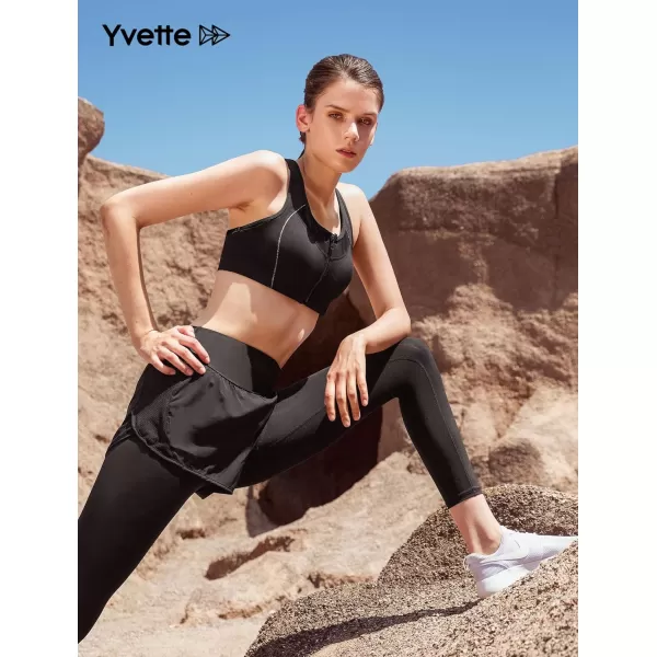 Yvette Sports Bras for Women High Impact Racerback Workout Sports Bra High Support for Large Bust Plus SizeBlack New  Front Zipper