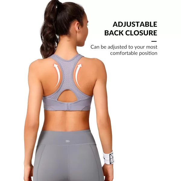Yvette Sports Bras for Women High Impact Racerback Workout Sports Bra High Support for Large Bust Plus SizeBlue Purple