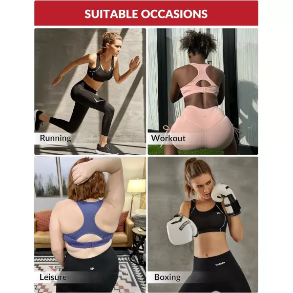 Yvette Sports Bras for Women High Impact Racerback Workout Sports Bra High Support for Large Bust Plus SizeBlue Purple