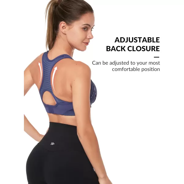 Yvette Sports Bras for Women High Impact Racerback Workout Sports Bra High Support for Large Bust Plus SizePurple