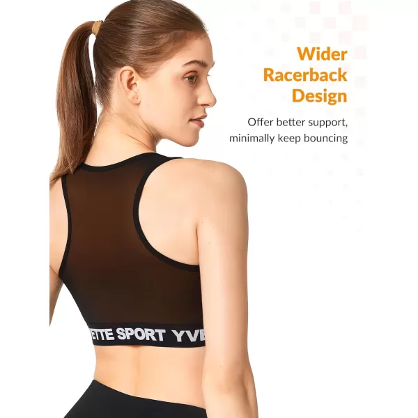 Yvette Sports Bras for Women High Ssupport Impact Large Bust Racerback Front Zip Sports Bra for Running WorkoutOrange