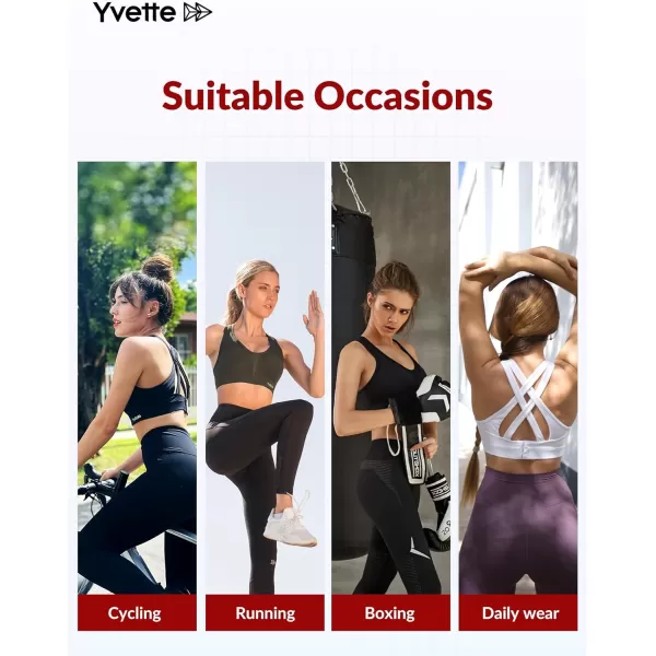 Yvette Women High Impact Sports Bras Criss Cross Back Sexy Running Bra for Plus SizeHaze Blue