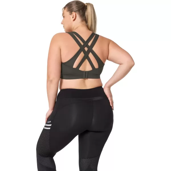 Yvette Women High Impact Sports Bras Criss Cross Back Sexy Running Bra for Plus SizeUrban Ash