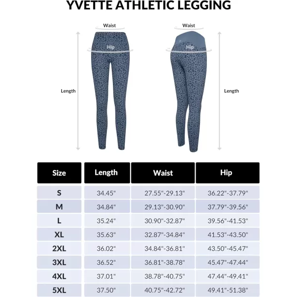 Yvette Womens Athletic Leggings with Pockets Leopard Print High Waisted Tummy Control Yoga Pants Non SeeThrough TightsBlue Leopard