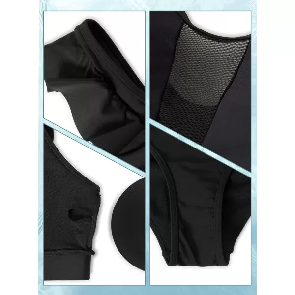 Yvette Womens Bandeau Bikini Sets Shirred Swimsuit High Waisted Bikini Bottoms Two Piece Bathing Suit2black