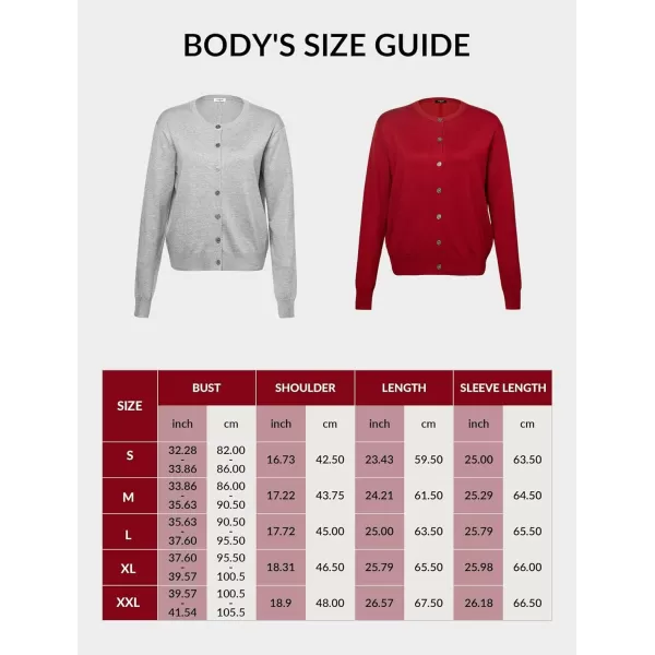 Yvette Womens Lightweight Cardigan Crewneck Button Down Cropped Classic Sweater Casual DressyGrey