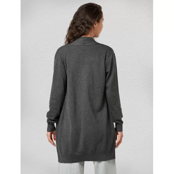 Yvette Womens Lightweight Longer Length Cardigan Sweater Available in Plus Size OpenFront Shrugs with PocketsBlack