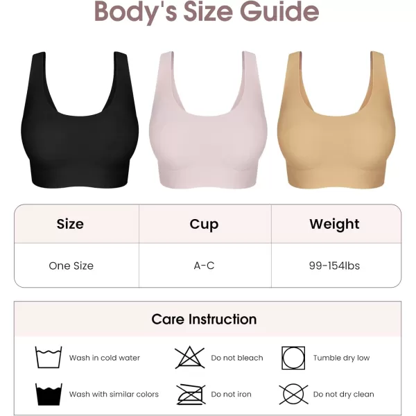 Yvette Womens Seamless Sleep Bra  Invisible Comfort Bra Bralettes for Women with Removable PadsPink