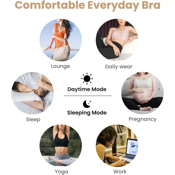 Yvette Womens Seamless Sleep Bra  Invisible Comfort Bra Bralettes for Women with Removable PadsPink