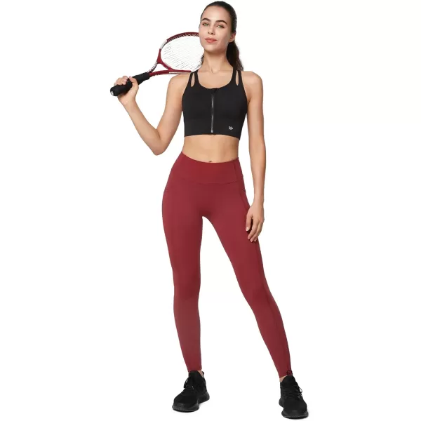 Yvette Womens Sports Bras High Impact Zip Front Sports Bra High Support Large Bust for Workout RunningBlack