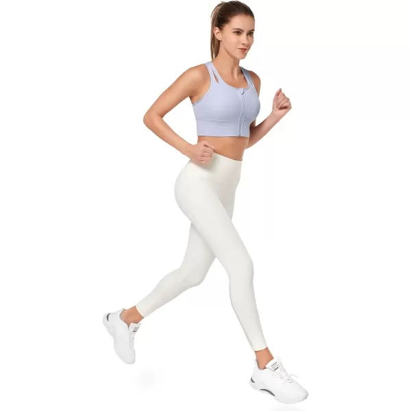 Yvette Womens Sports Bras High Impact Zip Front Sports Bra High Support Large Bust for Workout RunningPurple