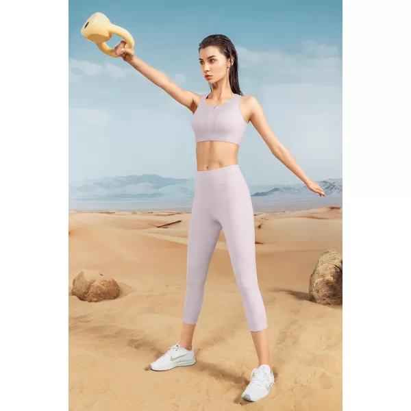 Yvette Womens Zip Front Closure Sports Bra High Impact Racerback Sports Bras for Running Plus SizePink