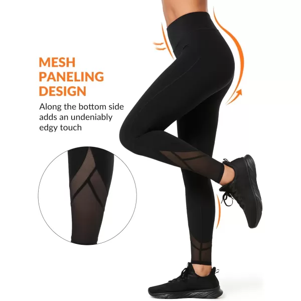 Yvette Workout Leggings for Women High Waist Buttery Soft Non SeeThrough Workout Running TightsBlack