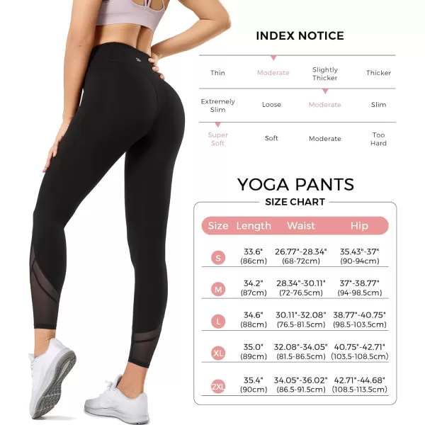 Yvette Workout Leggings for Women High Waist Buttery Soft Non SeeThrough Workout Running TightsBlack