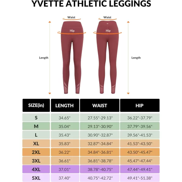 Yvette Workout Leggings for Women High Waist Buttery Soft Non SeeThrough Workout Running TightsBurgundy