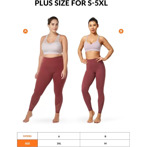 Yvette Workout Leggings for Women High Waist Buttery Soft Non SeeThrough Workout Running TightsBurgundy