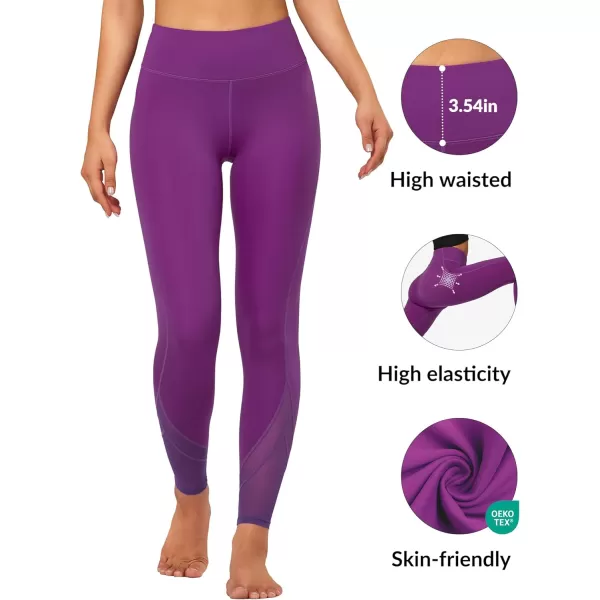 Yvette Workout Leggings for Women High Waist Buttery Soft Non SeeThrough Workout Running TightsGrape Purple