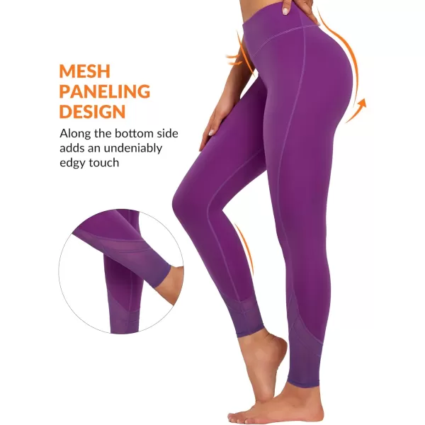 Yvette Workout Leggings for Women High Waist Buttery Soft Non SeeThrough Workout Running TightsGrape Purple