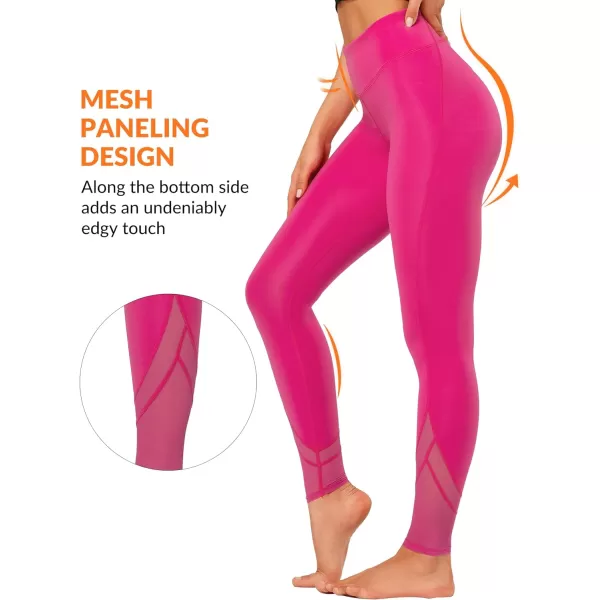 Yvette Workout Leggings for Women High Waist Buttery Soft Non SeeThrough Workout Running TightsRose Red