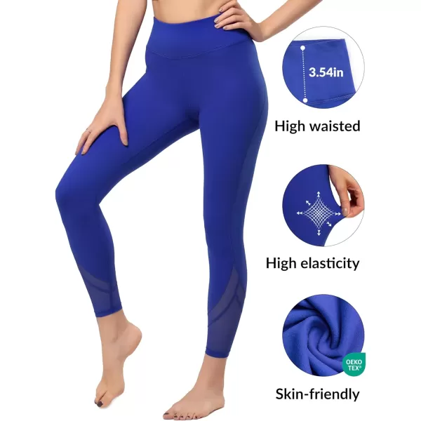 Yvette Workout Leggings for Women High Waist Buttery Soft Non SeeThrough Workout Running TightsRoyal Blue