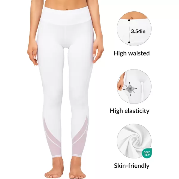 Yvette Workout Leggings for Women High Waist Buttery Soft Non SeeThrough Workout Running TightsWhite