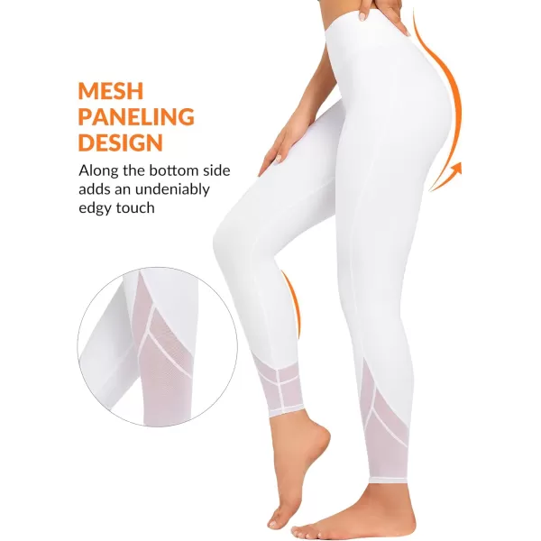 Yvette Workout Leggings for Women High Waist Buttery Soft Non SeeThrough Workout Running TightsWhite