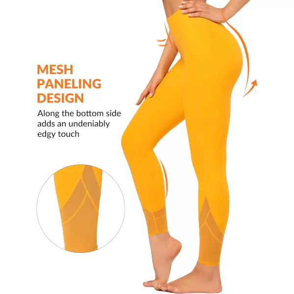 Yvette Workout Leggings for Women High Waist Buttery Soft Non SeeThrough Workout Running TightsYellow