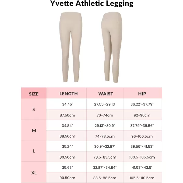 Yvette Workout Leggings for Women High Waist Tummy Control Yoga Pants with Pockets Non SeeThrough Butt Lifting TightsApricot