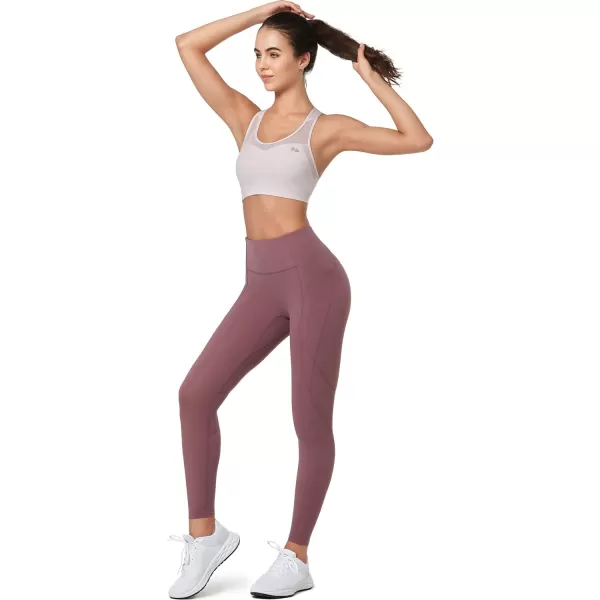 Yvette Workout Leggings for Women High Waist Tummy Control Yoga Pants with Pockets Non SeeThrough Butt Lifting TightsApricot