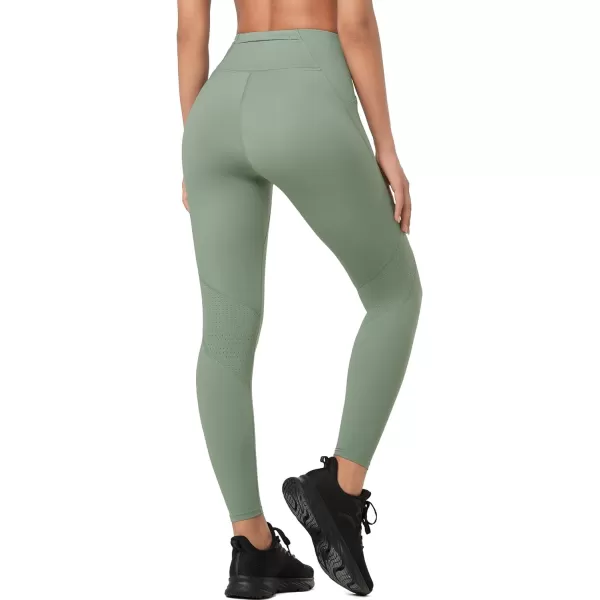Yvette Workout Leggings for Women High Waist Tummy Control Yoga Pants with Pockets Non SeeThrough Butt Lifting TightsGreen