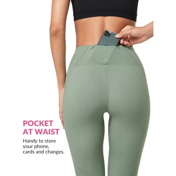 Yvette Workout Leggings for Women High Waist Tummy Control Yoga Pants with Pockets Non SeeThrough Butt Lifting TightsGreen