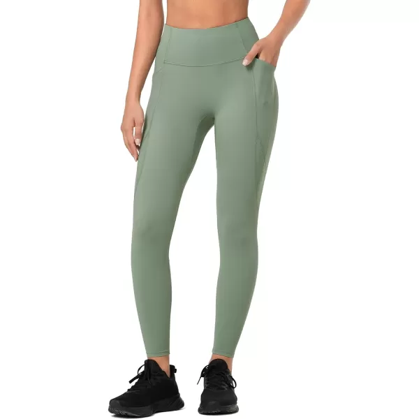 Yvette Workout Leggings for Women High Waist Tummy Control Yoga Pants with Pockets Non SeeThrough Butt Lifting TightsGreen