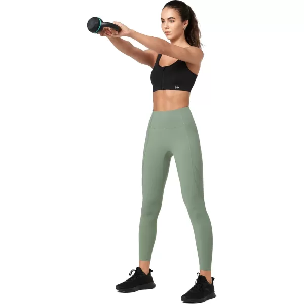 Yvette Workout Leggings for Women High Waist Tummy Control Yoga Pants with Pockets Non SeeThrough Butt Lifting TightsGreen