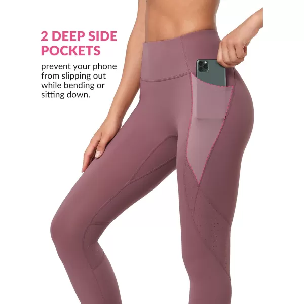 Yvette Workout Leggings for Women High Waist Tummy Control Yoga Pants with Pockets Non SeeThrough Butt Lifting TightsPurple