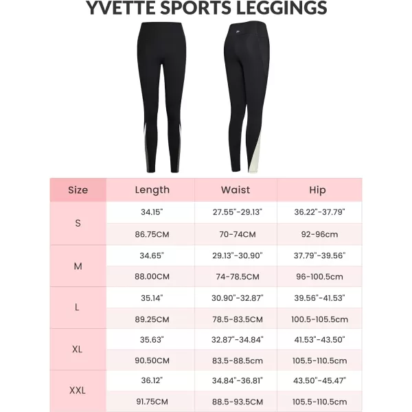 Yvette Workout Leggings with Pockets for Women High Waist Tummy Control Non SeeThrough Running TightsBlack