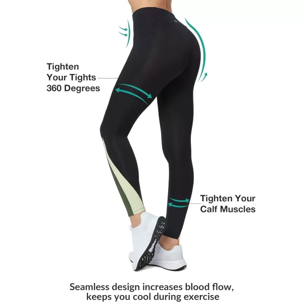 Yvette Workout Leggings with Pockets for Women High Waist Tummy Control Non SeeThrough Running TightsBlack