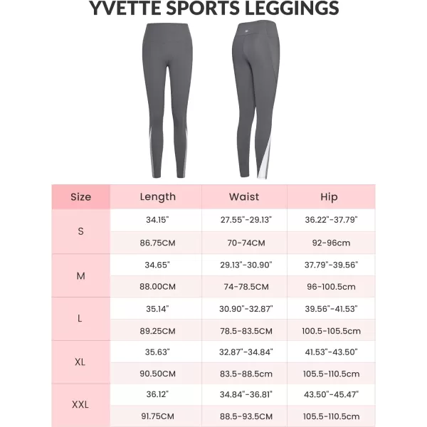 Yvette Workout Leggings with Pockets for Women High Waist Tummy Control Non SeeThrough Running TightsGrey