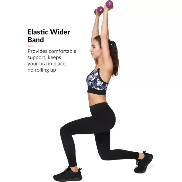 Yvette Zip Front Close Sports Bra  High Impact Full Support for Large BustSewn in PadsWireless and Supportive PrintedBlack